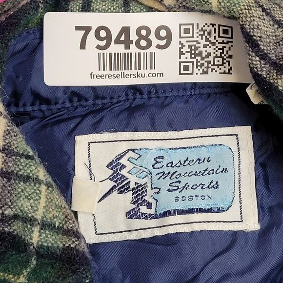 Vintage 90s Western Hippie Shadow Plaid Shirt S/M 19x28 Wool - Picture 6 of 11